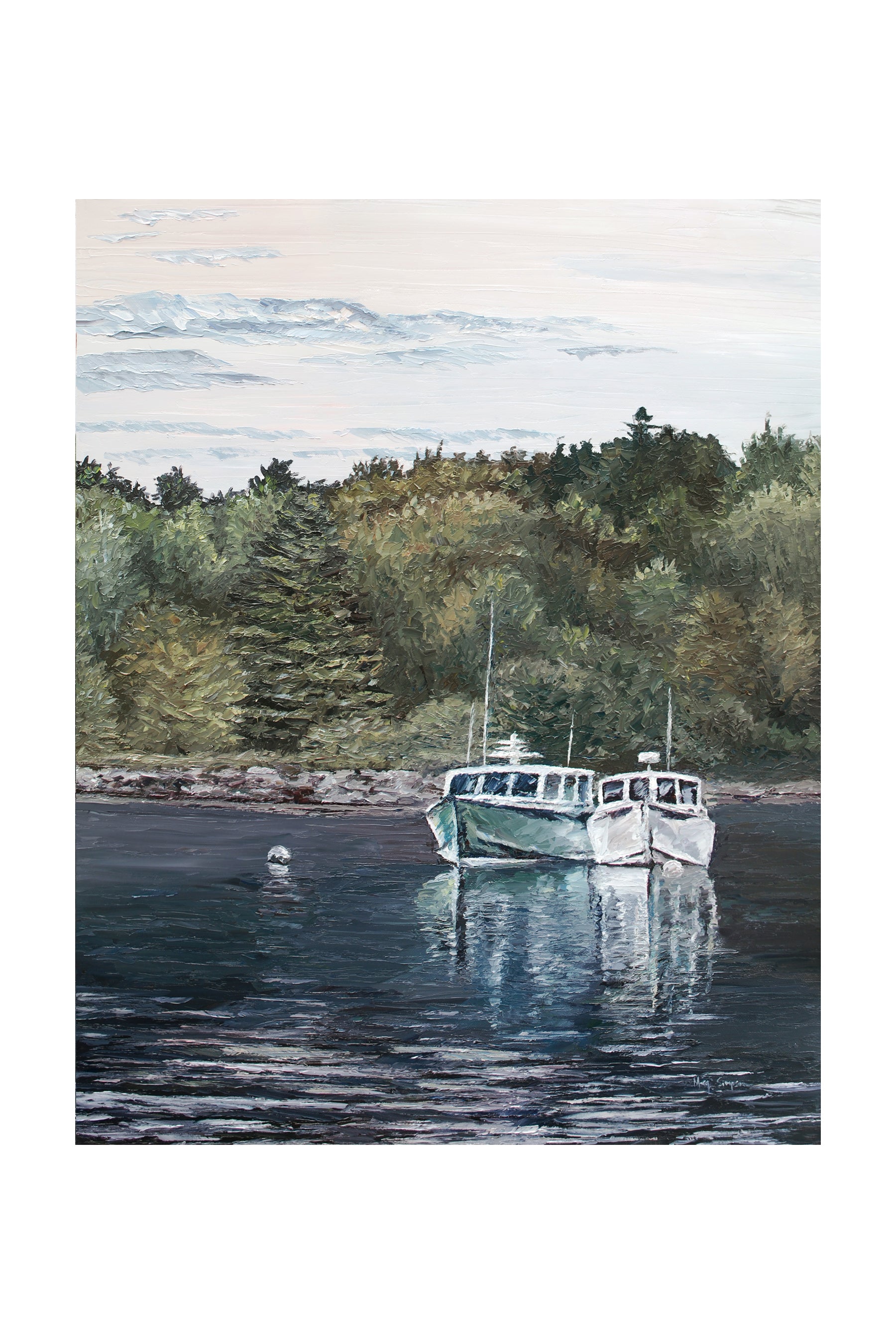 Two Boats - Original Oil Painting 24"x30"